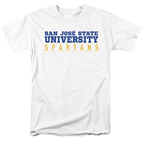 San Jose State University Official Between The Lines Unisex Adult T Shirt, White, X-Large