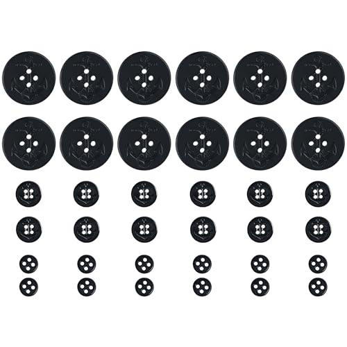 ButtonShop Peacoat Buttons 36pc Set for Pea/Bridge/Reefer Coats, Style Anchor Insignia, Military Spec Industrial Strength, 12pcs x 32mm/50L/1.25