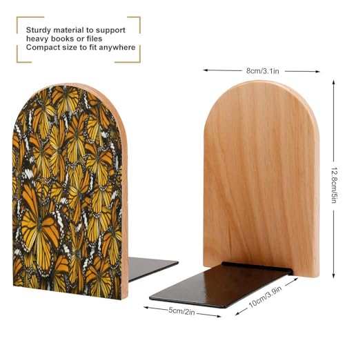 Sujetalibros decorativos estables con base de madera antideslizante para libros pesados 3