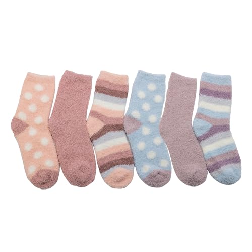 Cuddl Duds Women 6 Pair Pack Warm Cozy Plush Ultra Soft Anklet Lounge Fuzzy Fluffy Comfortable Slipper Socks3