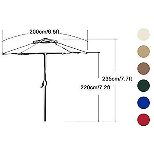 Sombrilla de mesa redonda de jardín de 2m HLTYGWX para terraza exterior 2