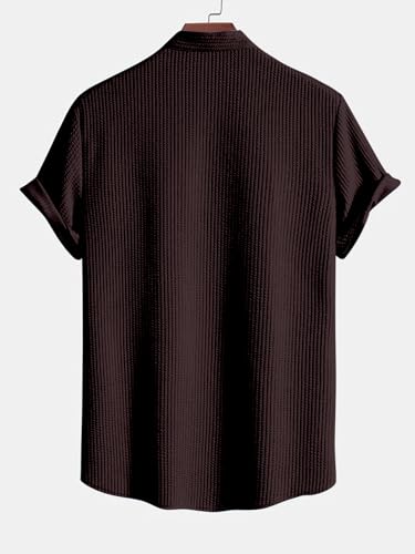 Image of GRECIILOOKS Men's Polycotton Regular Fit Casual Shirt | Stylish | Printed | Solid | Short Sleeve | Trendy (Available in Plus Size)