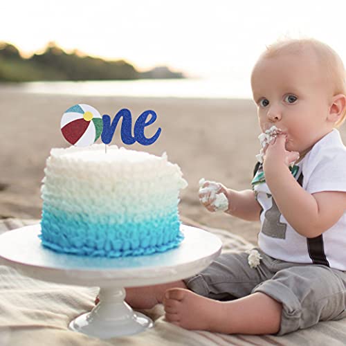 Beach Theme 1St Birthday Cake Topper - Pool Party Cake Decoration, Summer Party Supplies, Birthday Carnival, Photo Booth Props, Baby's First Birthday Cake Topper #TOP4