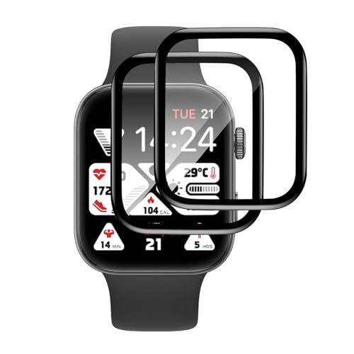 VideoSecu für Panzerglas für Huawei Watch Fit 3 Schutzfolie 4 Stück TPU Displayschutz Ultradünn HD Klar Schweißresistent Stoßfest Kratzfest für Outdoor Blasenfreie Installation