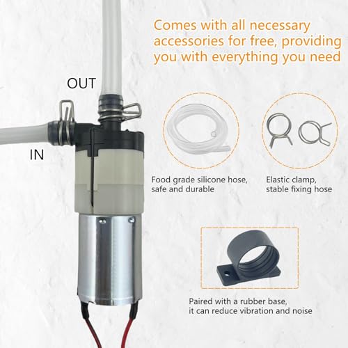 Image of DC12V Micro Water Pump 0.8LPM, Compatible With GE Profile Opal 2.0 Countertop Nugget Ice Maker, Replacement Pump For Ice Maker, Coffee Maker, Water Dispenser