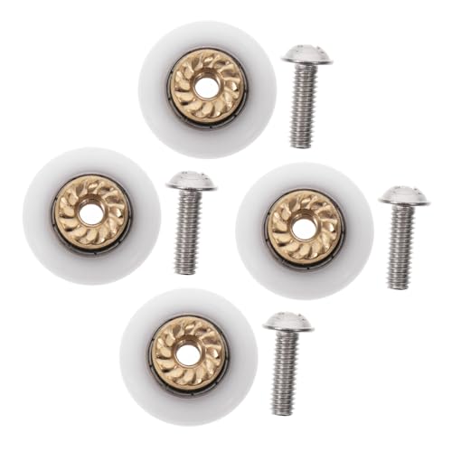 Abaodam 4個 滑らかで静音の浴室用ガラススライドドアローラー ナイロンベアリング付き弧形プーリー 浴室 シャワールーム引き戸交換部品