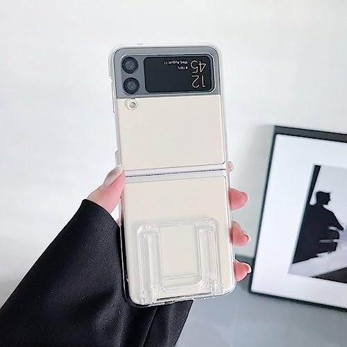Coque Samsung ZFlip 4 antichoc transparente rigide avec anneau et motif cœur