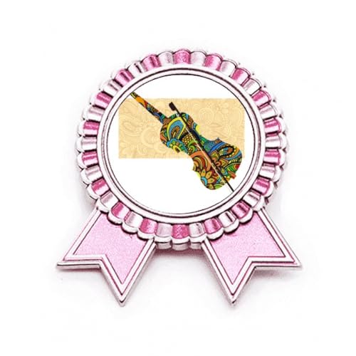 Broche rose pour violon pin's musique en métal taille M look rock