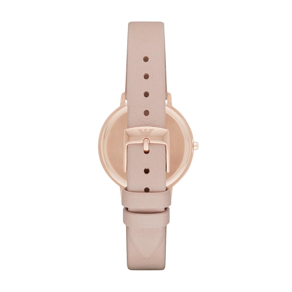 Emporio Armani Orologio da donna, Movimento al quarzo a due lancette e cassa da 32 mm con cinturino in acciaio inossidabile, pelle o silicone