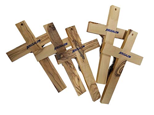 Bethlehem Gifts TM Handcarved from Bethlehem Olive Wood Cross Crucifix (Crucifix, 10")3