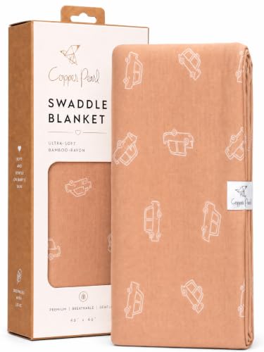 Image of Copper Pearl Swaddle Blankets for Newborns | Soft Stretchy Receiving Blankets for Boys and Girls | Large 46 x 46 Inch Baby Blankets | Lightweight and Breathable Swaddles | Cooper