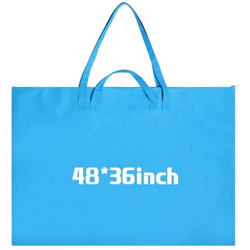 Image of Abbylike 1 Pcs 48 x 36 Inch Art Portfolio Bag Large Size Art Supply Bag with Nylon Shoulder Waterproof Poster Board Painting Drawing Sketch Storage Carry Case for Artwork Gift Supplies (Blue)