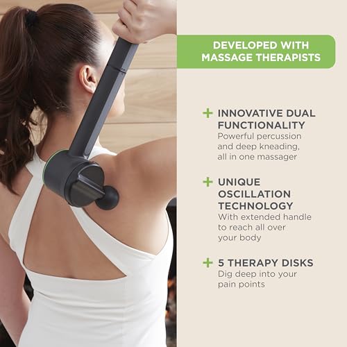 Image of Conair Neck, Back and Foot Massager for Pain Relief Deep Tissue | Shiatsu Neck and Back Massager | Full Body Oscillating Percussion Massager with 5 Attachments, 4 Speeds