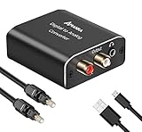 【Conversor Audio Digital a Analogico】- Soporta salida de señal de audio digital sin comprimir 2.1-channel PCM o LPCM, tenga en cuenta que no soporta 5.1 canales