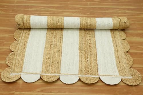 Alfombra de yute para pasillos estrechos, solución textil festoneada CASAVANI 7