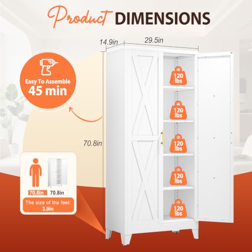 Image of PAOFIN 71 inch H Kitchen Storage Cabinet with Doors