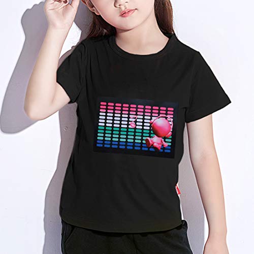 Kids LED Flashing Shirt Sound Activated Black T Shirt Boys for Birthday Halloween Christmas2