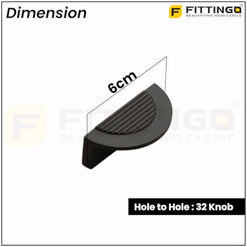 Image of VEZEL Aluminium Knobs for Drawers /Knobs for Cabinet, Wardrobe Handle - Modern Cabinet Pull for Wardrobe, Drawer & Furniture, Silk Black, 32mm - Pack of 2-| 3 Years Warranty |