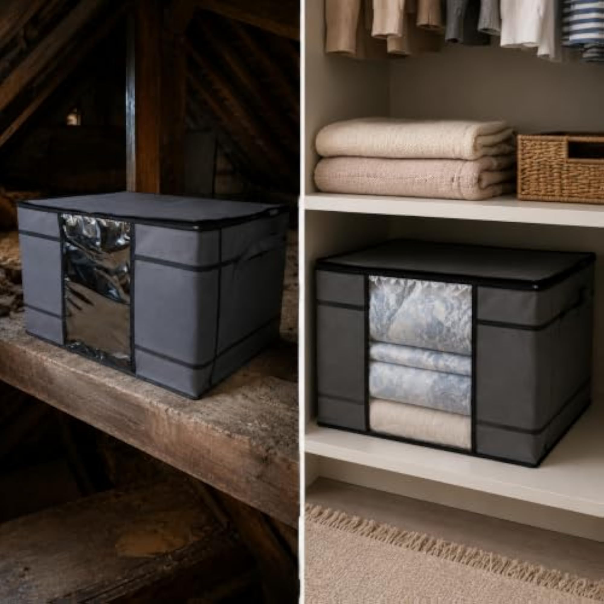 Stackable Dustproof Travel Organizer Storage Bag with Window