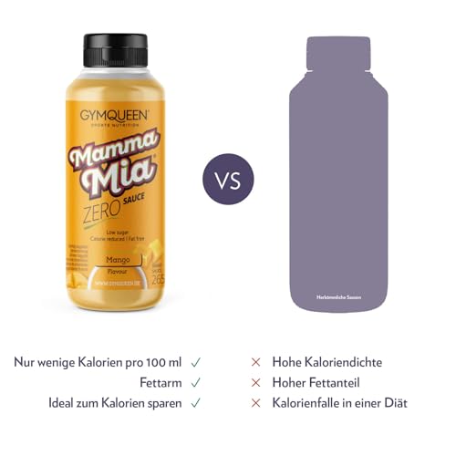 GymQueen Mamma Mia Zero Sauce 265ml, Burgersauce, kalorienreduziert, ohne Fett & ohne Zuckerzusatz, zum Verfeinern von Gerichten oder als Salat-Dressing