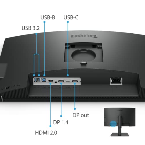 Image of BenQ PD2506Q Mac-Ready AQCOLOR Monitor 25 inch QHD 1440p, 100% Rec.709 & sRGB,95% P3, IPS, DeltaE≤3, ICC Sync, Uniformity, AQCOLOR, Pantone, Ergonomic, DisplayPort, USB-C(65W), USB Hub, DaisyChain