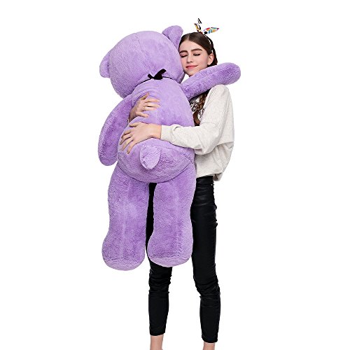 Image of MaoGoLan Giant Purple Teddy Bear 47 inch Life Size Bear Stuffed Animal Plush Toy Valentines Bear for Girls Girlfriend Wife Children Teens