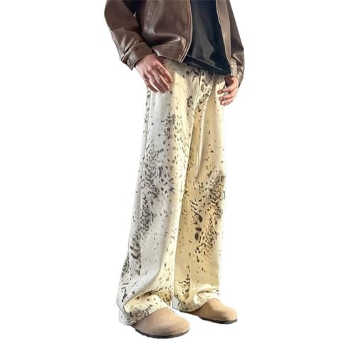 Men's Jeans Spring American Retro Denim Wide Leg Long Pants for Men