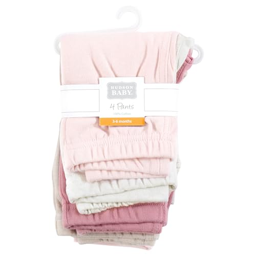 Hudson Baby Girls Cotton Pants and Leggings, Mauve Neutral, Newborn — view 2