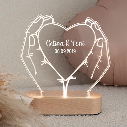 Wunderwunsch Personalisiertes Nachtlicht Herz