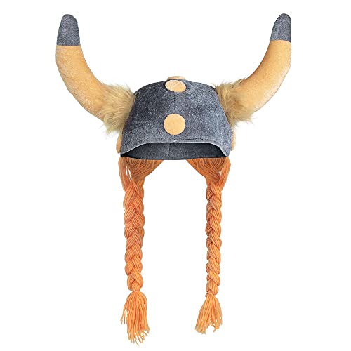 Boland 01296 - Casque gaulois, chapeau en tissu, viking, guerrier, tresses souples, romain, carnaval, halloween, carnaval, fête à thème, déguisement, théâtre, couvre-chef