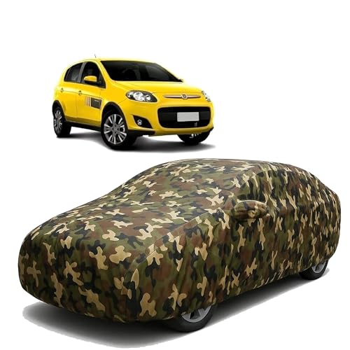 Image of Sulfar 100% Waterproof Car Body Cover Compatible with Mirror for Fiat Palio New with Long Lasting Durable Material (Triple Stitched, Full Bottom Elastic, Camouflage Army)