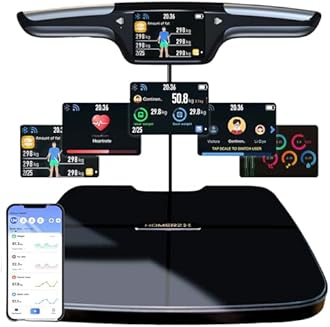 Homerz Body Fat Scale – Smart Scale with BMI, Body Fat, Muscle Mass, Full Body Composition Scale with Body Fat Analysis, Body Scan Scale with Handle, Body Scanner, Biometric Analyzer