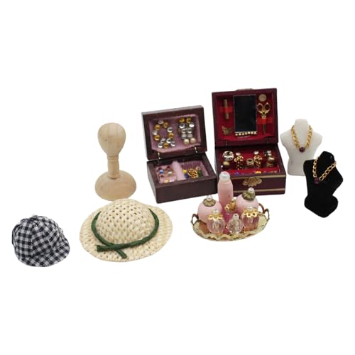 Accessoires miniatures détaillés en bois noble et métal pour maison de poupées 1/12