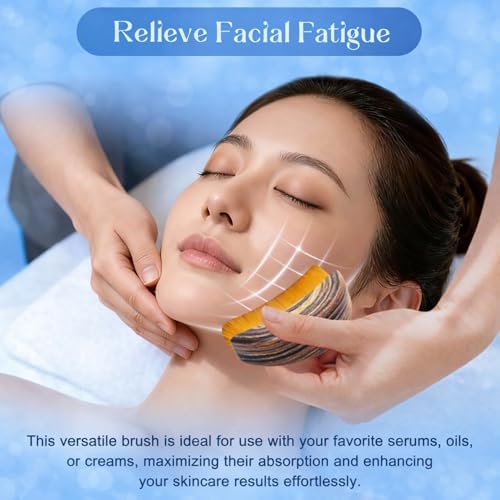 Image of Contour Face Brush for Sculpting & Drainage - Facial Massager for Jawline, Chin & Neck - Reduces Puffiness, Promotes Detox & Lift - Soft Bristles, Improves Skin Glow(Face-Jawline-Brush)
