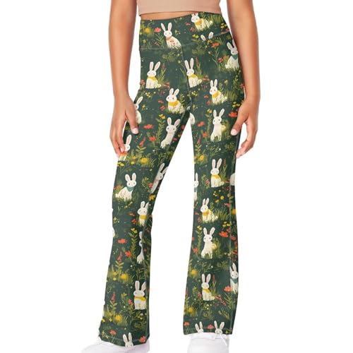 Rabbit Girls Leggings Wide Leg High-Waisted Flared Pants Kids Stylish Casual Bell Bottoms 5-14 Years4