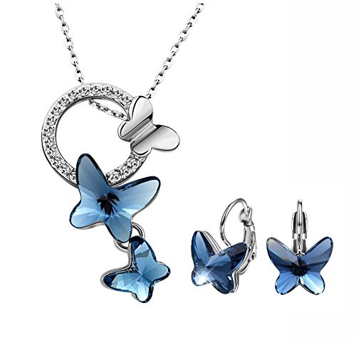 T400 Jewelers "Dream Chasers" Colgante y Collar de Mariposa con Colgante Con cristal Swarovski Conjuntos de Joyería de Moda para Mujer