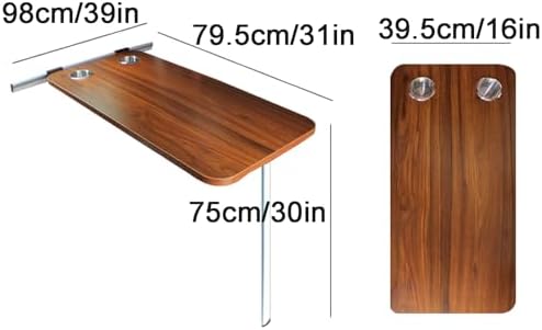 Gray RV Folding Wall-Mounted Table with Removable Side Folding Function – Ideal for Patio, Yacht, Caravan & Room Use – Space-Saving, Versatile & Easy to Install