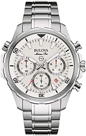 Bulova Marine Star Chronograph Mens Watch, Stainless Steel , Silver-Tone (Model: 96B255)