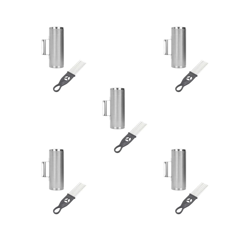 Guiro Instrument, leichtes Hand-Percussion-Instrument für Live-Auftritte, 21 x 7,5 cm, Silber, 5 Stück