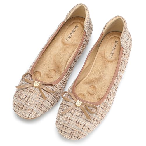 Image of Women's Comfortable Round Toe Bow Ballet Flats Shoes