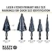 Klein Tools QRST11 Step Drill Bit, Quick Release Spiral Double-Fluted, 7/8 to 1-1/8-Inch, Hex Shank, Cut Steel, Wood, Plastic, Aluminum