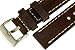 Panerai Style Thick Full Grain Leather Watch Band 22mm Wide, Brown Color, with Heavy Stainless Steel Buckle - by JP Leatherworks