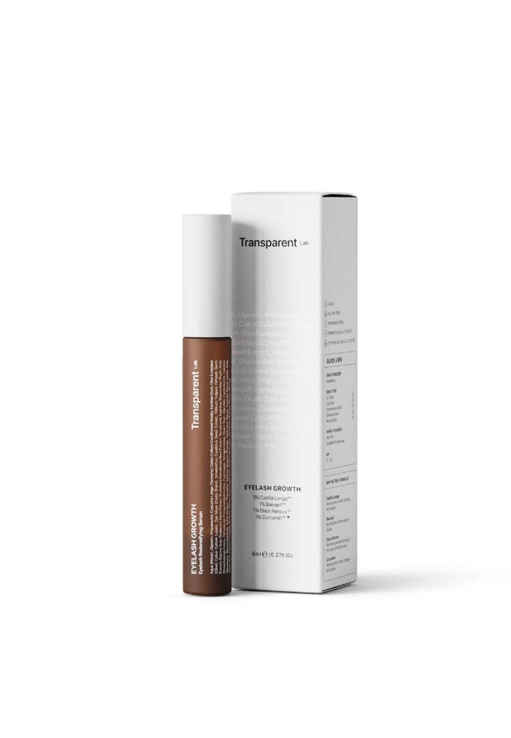 TRANSPARENT LAB EYELASH GROWTH - Eyelash Redensifying Serum without Hormones, Clear, 8 ml - Image 2