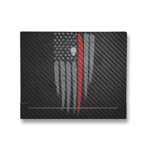 Image of MightySkins Carbon Fiber Skin Compatible With Alienware X14 R2 (2023) Full Wrap Kit - Thin Red Line | Protective, Durable Textured Carbon Fiber Finish | Easy To Apply & Change Styles | Made in the USA