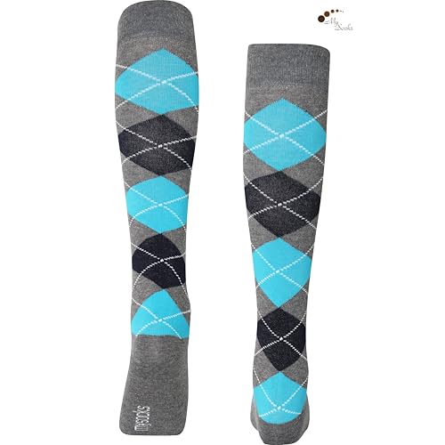 Image of Mysocks Unisex Extra Fine Combed Cotton Knee High Socks, Hand Linked Toe, Soft Latex Band