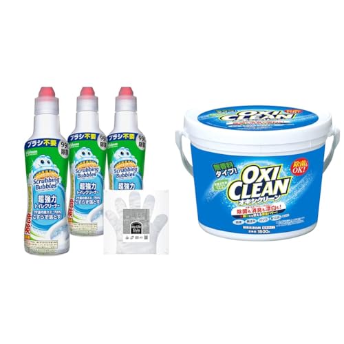 �X�N���r���O�o�u�� (Scrubbing Bubbles) �y�Z�b�g�����z �����̓g�C���N���[�i�[ 400g×3�{ ���|����܂� �g�C������ ������ ��� �܂Ƃߔ��� ��� +OXICLEAN(�I�L�V�N���[��) �I�L�V�N���[�� 1500g �_�f�n�Y����