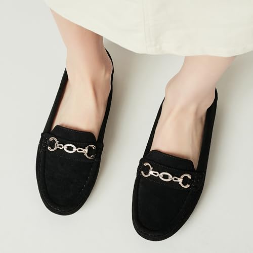 Image of Women's Business Loafers Work Casual Flats Shoes Lightweight Penny PU Leather Slip On Walking Shoes