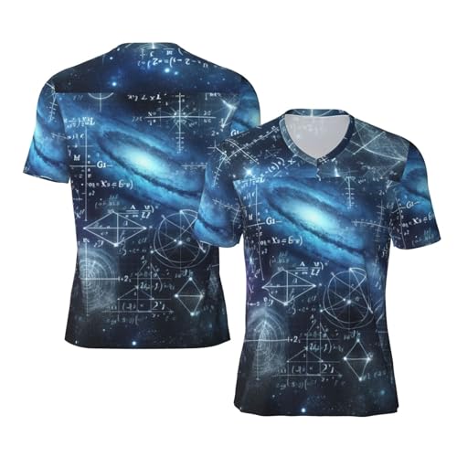 Stylish Athletic Sports Jersey Math-Formula-Starry-Sky Men's Rugby Jersey 3X-Large