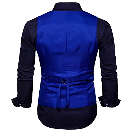 Men's Double-Breasted Formal Casual Vest Coats Solid Color Slim Waistcoat3