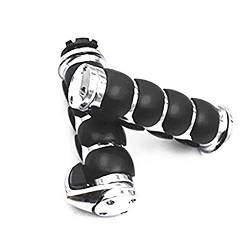 Universel 22mm 7/8 pouce Moto En Caoutchouc Alliage D'aluminium Guidon Économie De Travail Poignées À Main Moto Accélérateur (Chrome) Cover